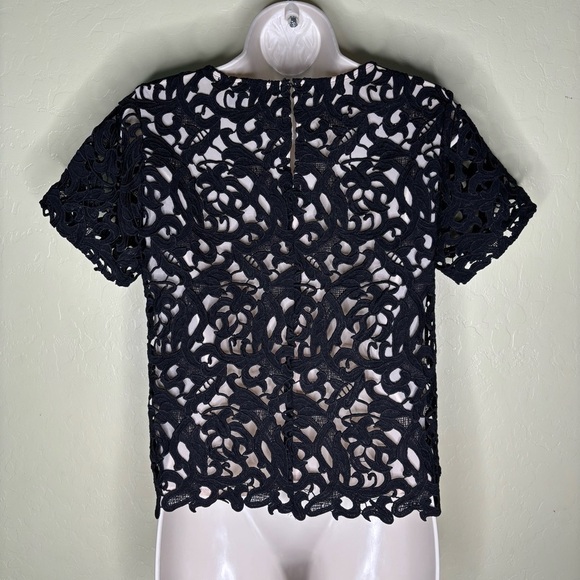 Forever 21 Black Crochet Lace Top Size Small S - Picture 8 of 11